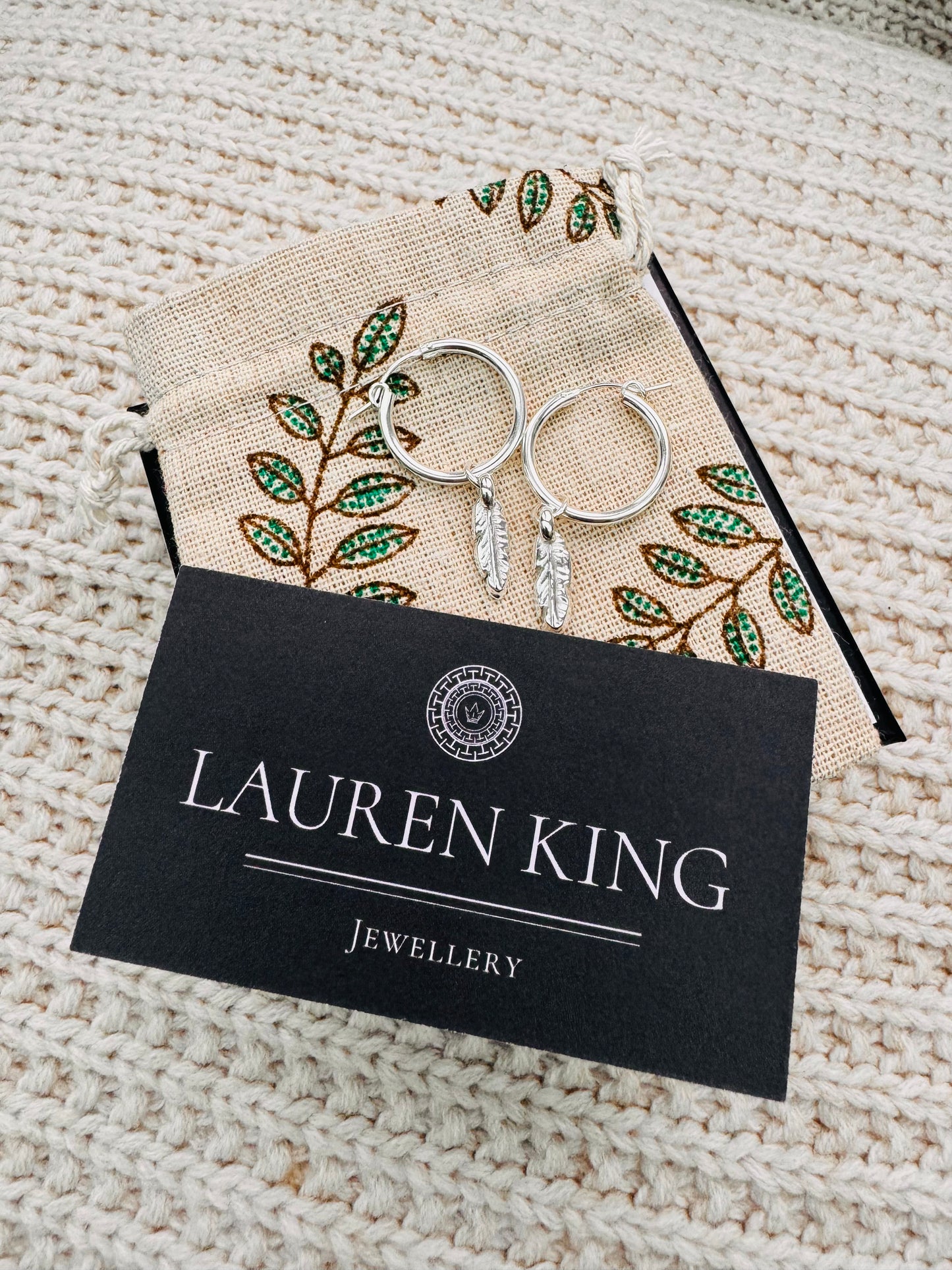 FEATHER HOOP EARRINGS