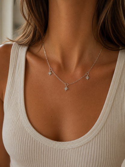 THE TRIPLE NORTH STAR NECKLACE